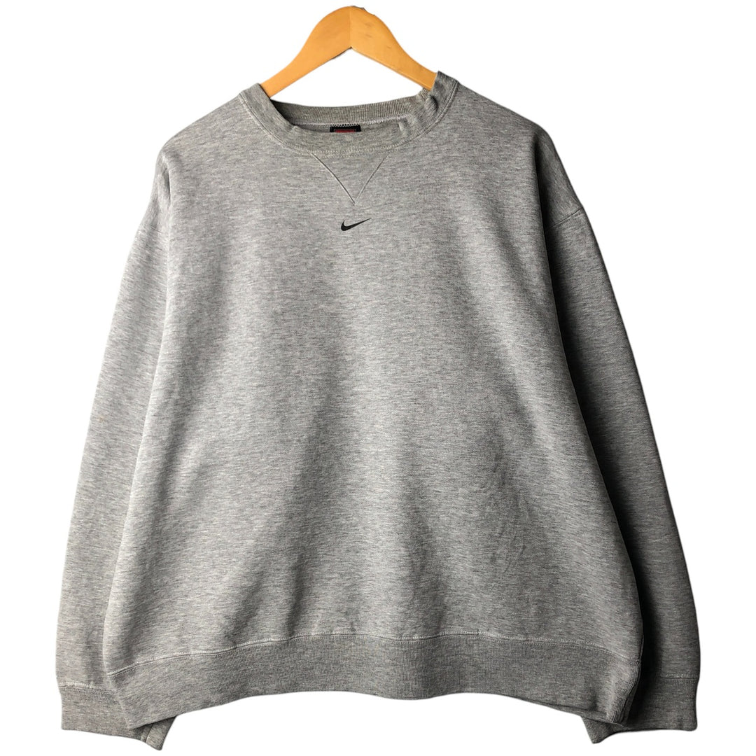 2000'S Nike Team Center Logo One-Point Logo Sweatshirt, Men's XL cotton gray type Vintage Second Hand
