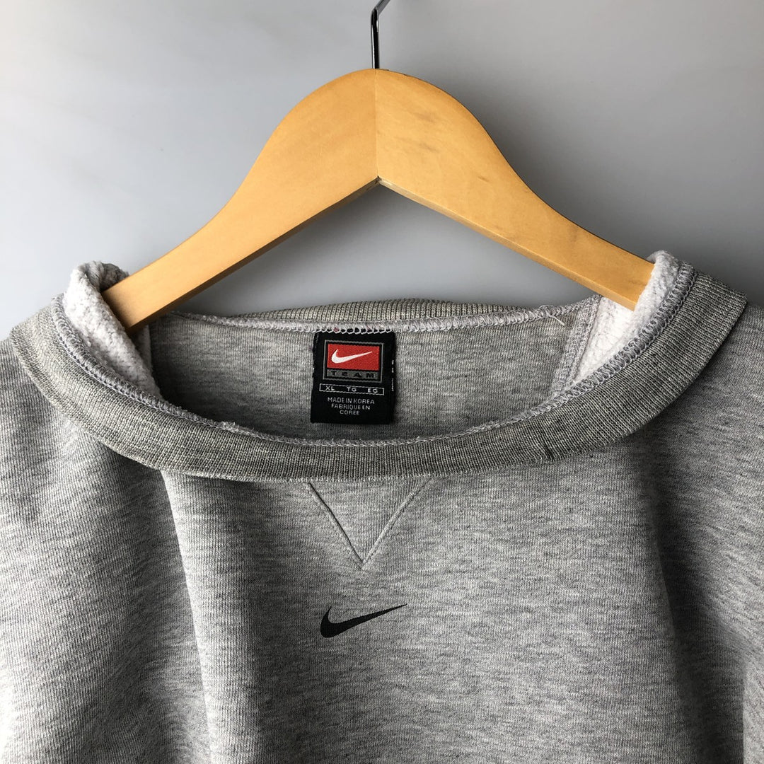 2000'S Nike Team Center Logo One-Point Logo Sweatshirt, Men's XL cotton gray type Vintage Second Hand