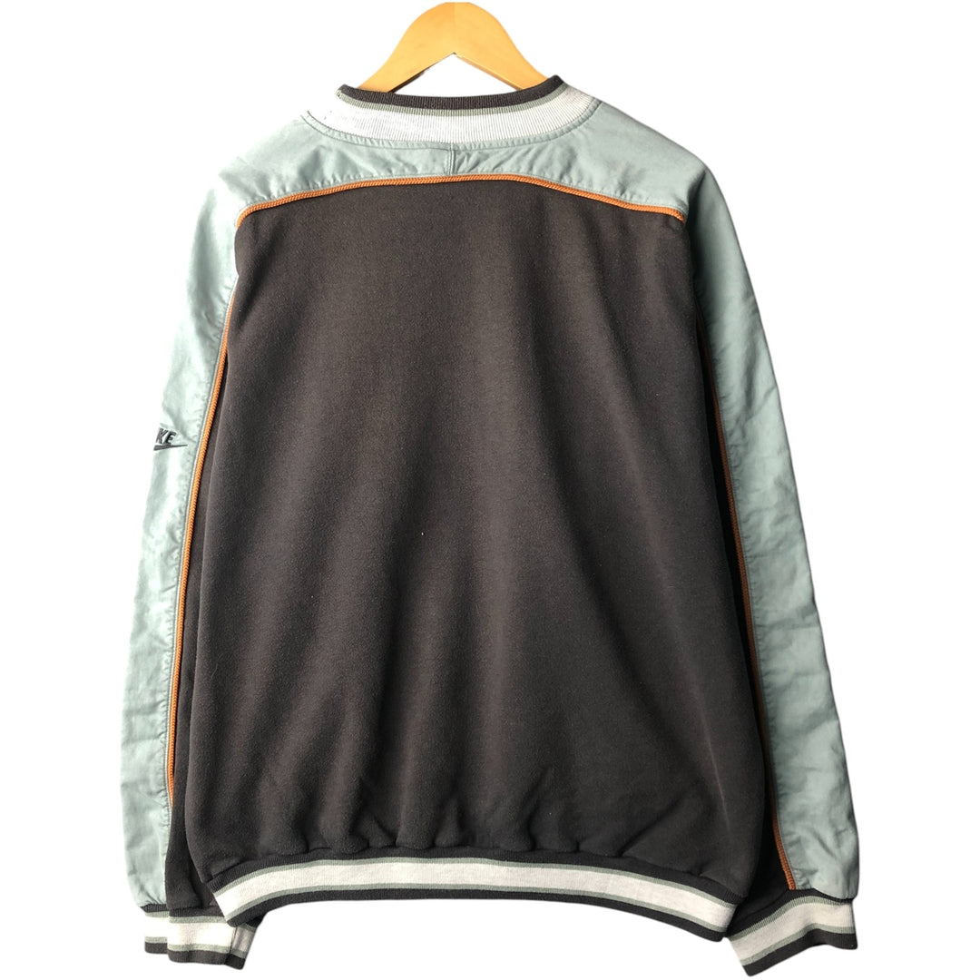 Vintage 90'S Nike silver tag mock neck logo sweatshirt, size L, men's cotton Charcoal Vintage Second Hand