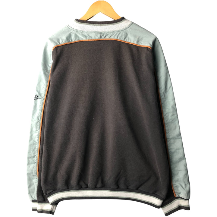 Vintage 90'S Nike silver tag mock neck logo sweatshirt, size L, men's cotton Charcoal Vintage Second Hand