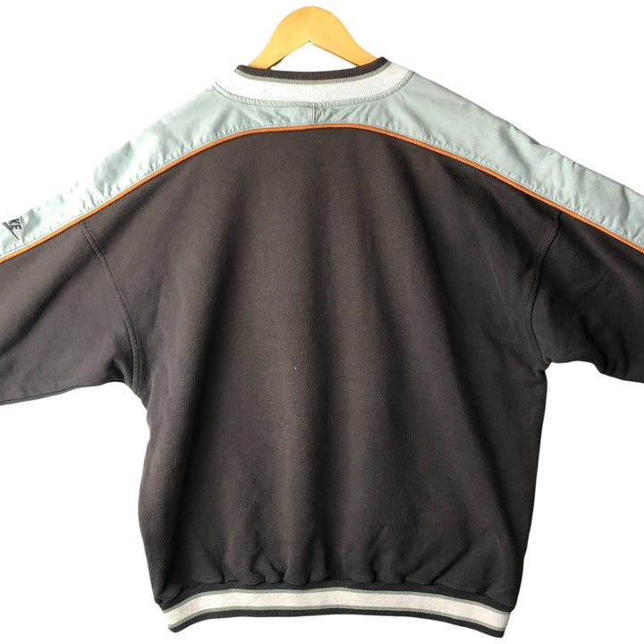 Vintage 90'S Nike silver tag mock neck logo sweatshirt, size L, men's cotton Charcoal Vintage Second Hand