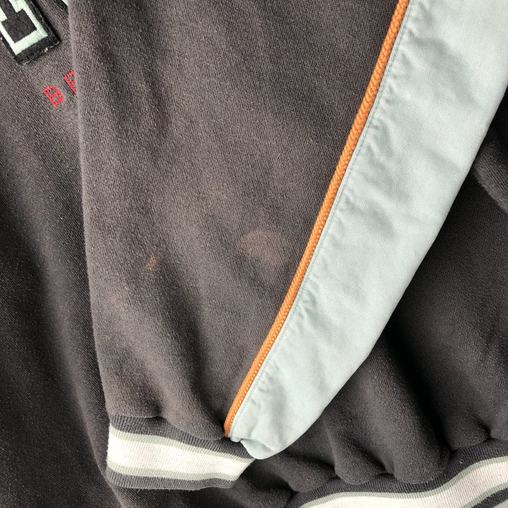 Vintage 90'S Nike silver tag mock neck logo sweatshirt, size L, men's cotton Charcoal Vintage Second Hand