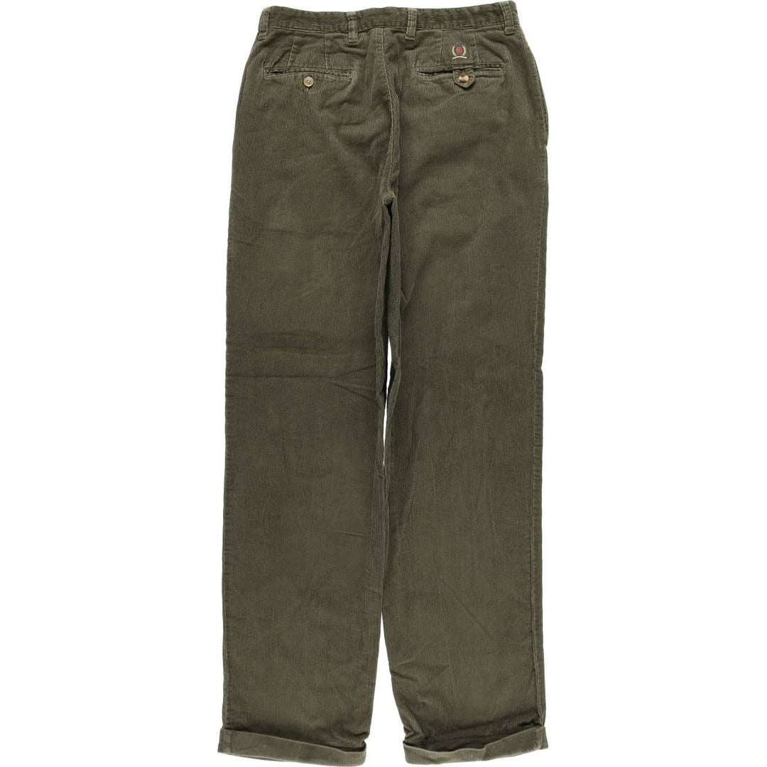 2000'S Tommy Hilfiger Two-pleat Corduroy Pants Men's Size W34 cotton Khaki type Vintage Second Hand