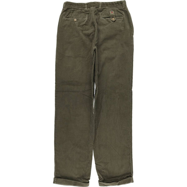 2000'S Tommy Hilfiger Two-pleat Corduroy Pants Men's Size W34 cotton Khaki type Vintage Second Hand