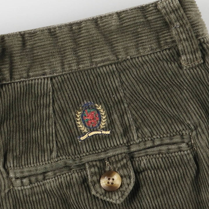 2000'S Tommy Hilfiger Two-pleat Corduroy Pants Men's Size W34 cotton Khaki type Vintage Second Hand