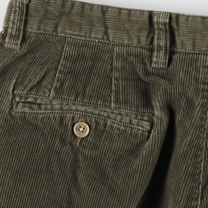 2000'S Tommy Hilfiger Two-pleat Corduroy Pants Men's Size W34 cotton Khaki type Vintage Second Hand