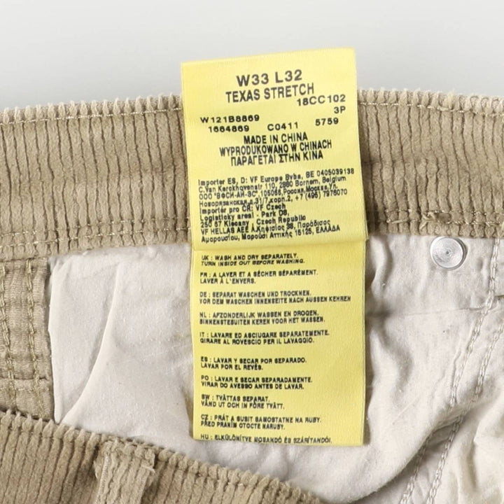 Wrangler Texas Corduroy Pants, Men's, Size W32 cotton Beige type Vintage Second Hand
