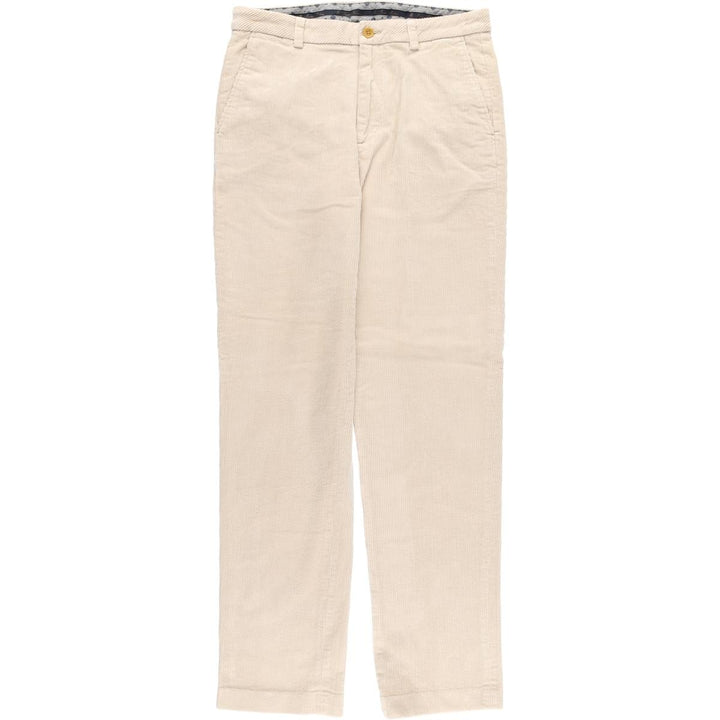 Brooks Brothers Clark Fit Wide Ribbed Corduroy Pants, Men's, Size 34 cotton ivory Vintage Second Hand