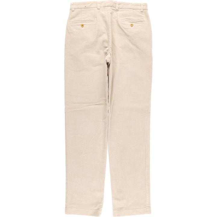 Brooks Brothers Clark Fit Wide Ribbed Corduroy Pants, Men's, Size 34 cotton ivory Vintage Second Hand