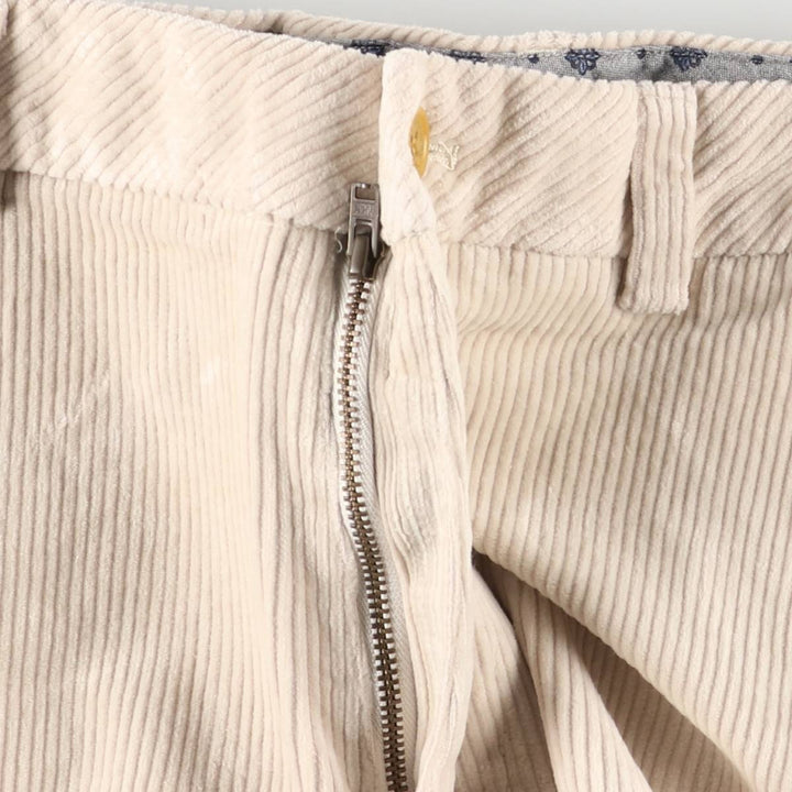 Brooks Brothers Clark Fit Wide Ribbed Corduroy Pants, Men's, Size 34 cotton ivory Vintage Second Hand