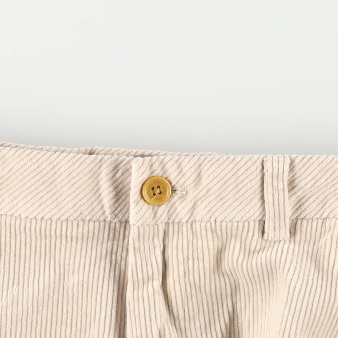 Brooks Brothers Clark Fit Wide Ribbed Corduroy Pants, Men's, Size 34 cotton ivory Vintage Second Hand