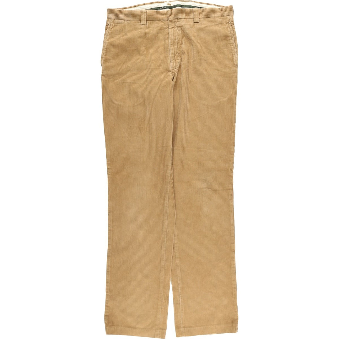 LLBean Wide Ribbed Corduroy Pants, Men's, Vintage, Size W35 cotton Khaki type beige Vintage Second Hand