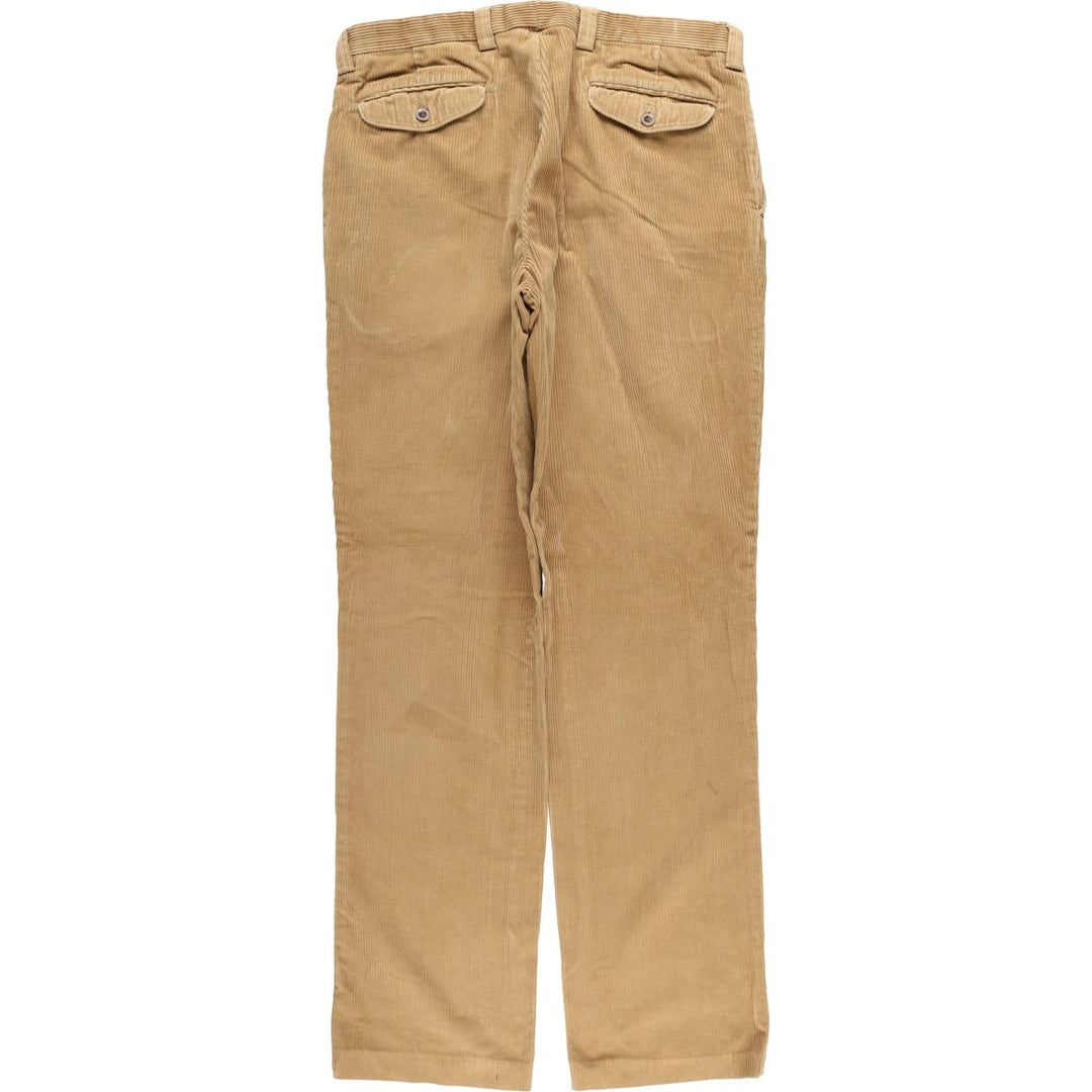 LLBean Wide Ribbed Corduroy Pants, Men's, Vintage, Size W35 cotton Khaki type beige Vintage Second Hand
