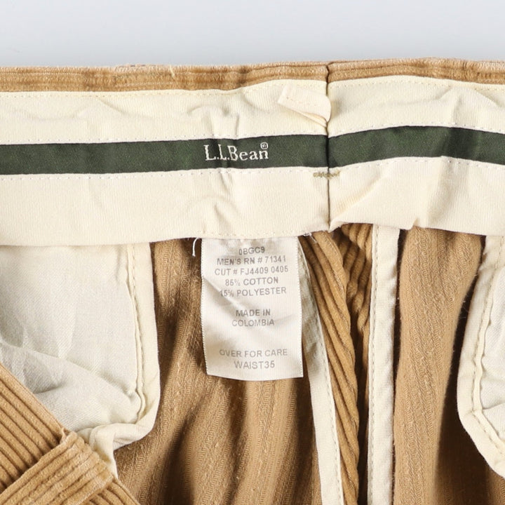 LLBean Wide Ribbed Corduroy Pants, Men's, Vintage, Size W35 cotton Khaki type beige Vintage Second Hand