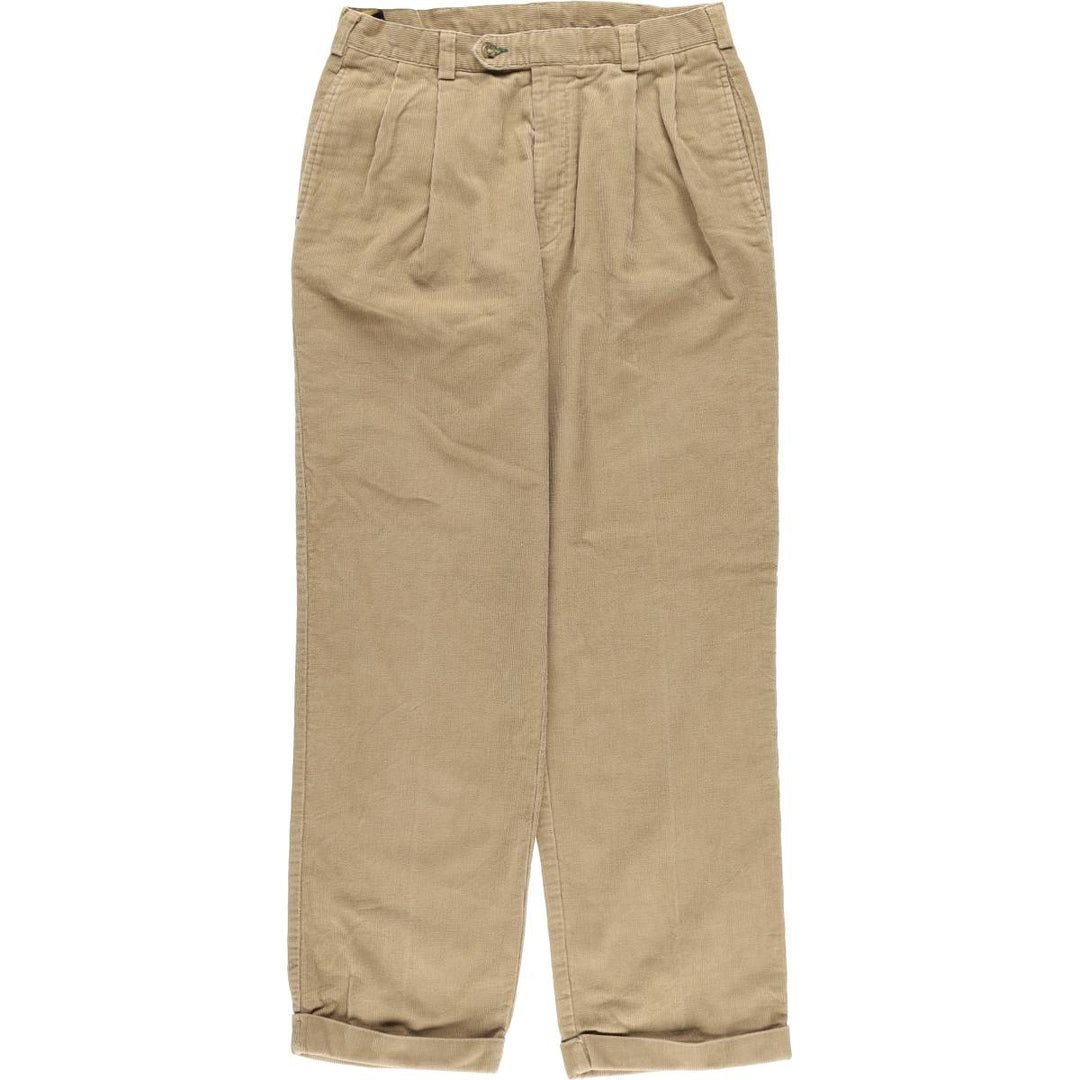 2000'S Tommy Hilfiger Two-pleat Corduroy Pants Men's Size W32 unclear Beige type Vintage Second Hand