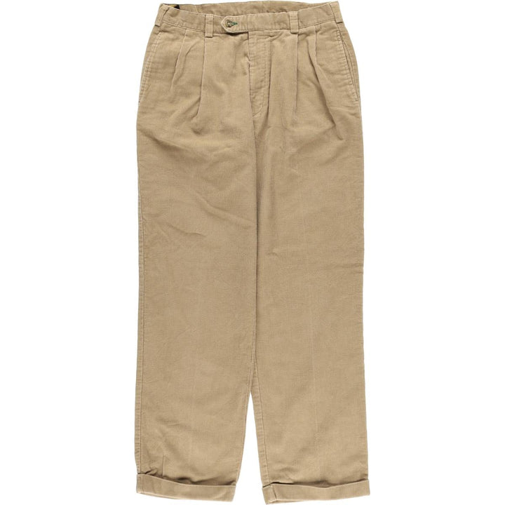 2000'S Tommy Hilfiger Two-pleat Corduroy Pants Men's Size W32 unclear Beige type Vintage Second Hand