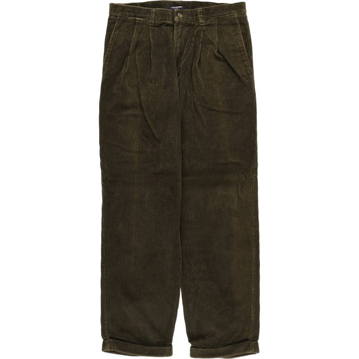 90'S Dockers Khakis Relaxed Fit Two-Pleated Corduroy Pants, Men's, Vintage, Size 34 cotton Green type dark green Vintage Second Hand