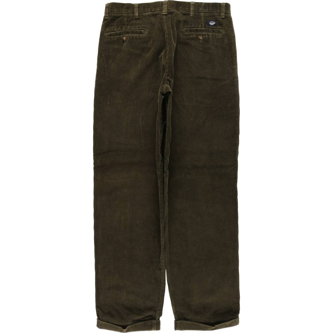 90'S Dockers Khakis Relaxed Fit Two-Pleated Corduroy Pants, Men's, Vintage, Size 34 cotton Green type dark green Vintage Second Hand