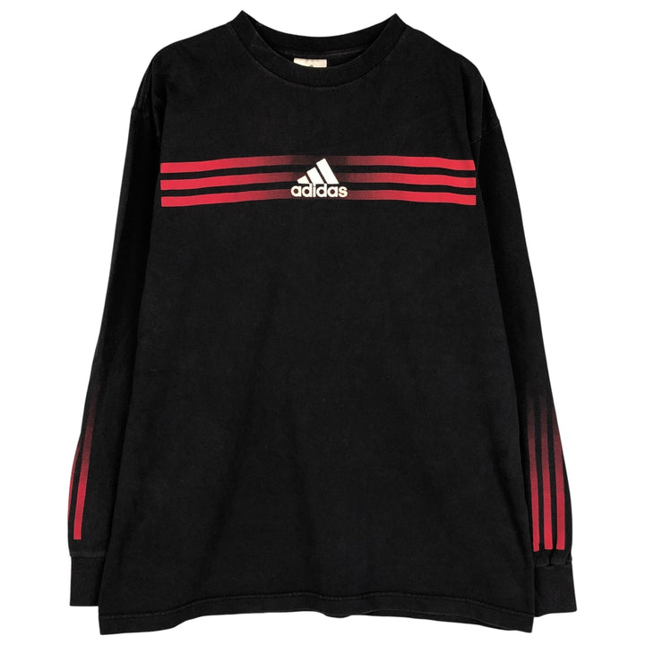 Adidas long-sleeved T-shirt, men's size L cotton black type Vintage Second Hand