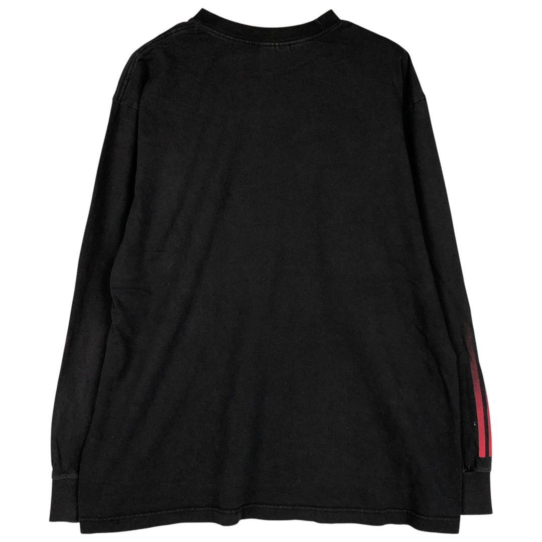 Adidas long-sleeved T-shirt, men's size L cotton black type Vintage Second Hand
