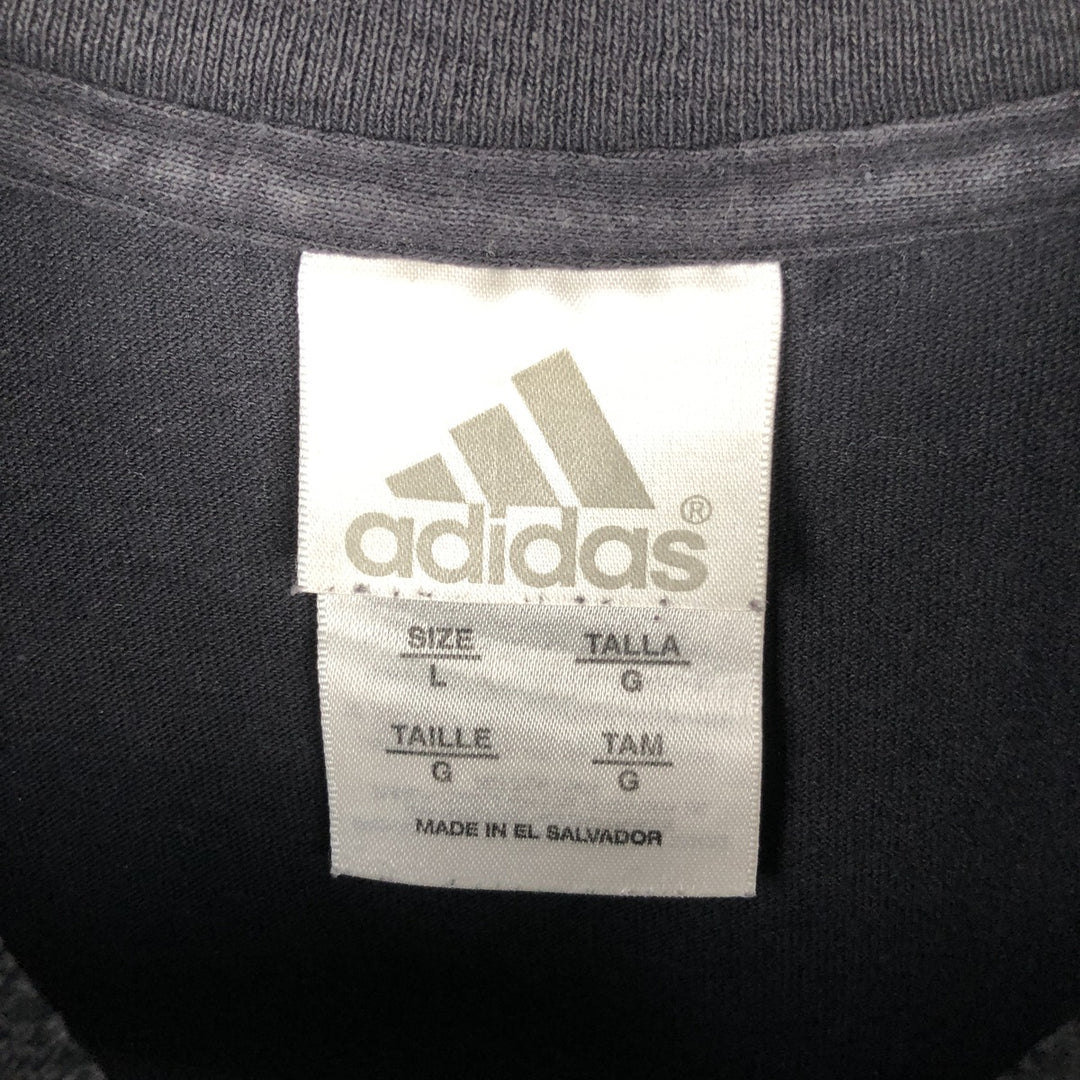 Adidas long-sleeved T-shirt, men's size L cotton black type Vintage Second Hand