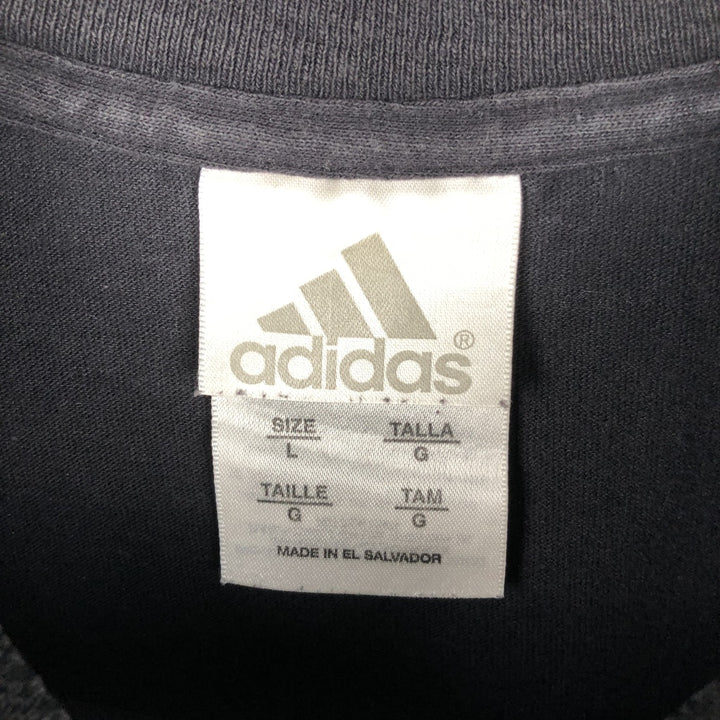 Adidas long-sleeved T-shirt, men's size L cotton black type Vintage Second Hand