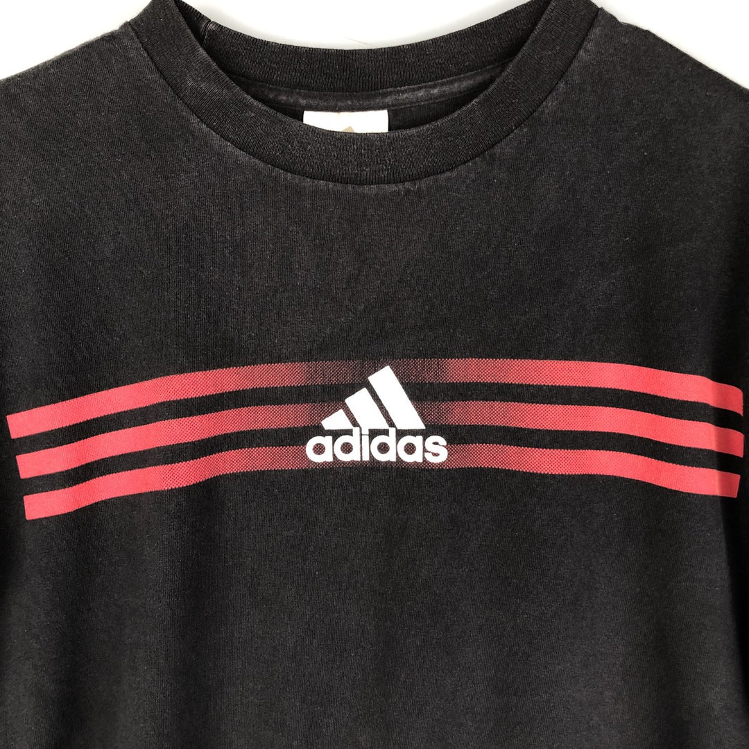 Adidas long-sleeved T-shirt, men's size L cotton black type Vintage Second Hand