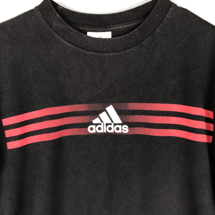 Adidas long-sleeved T-shirt, men's size L cotton black type Vintage Second Hand