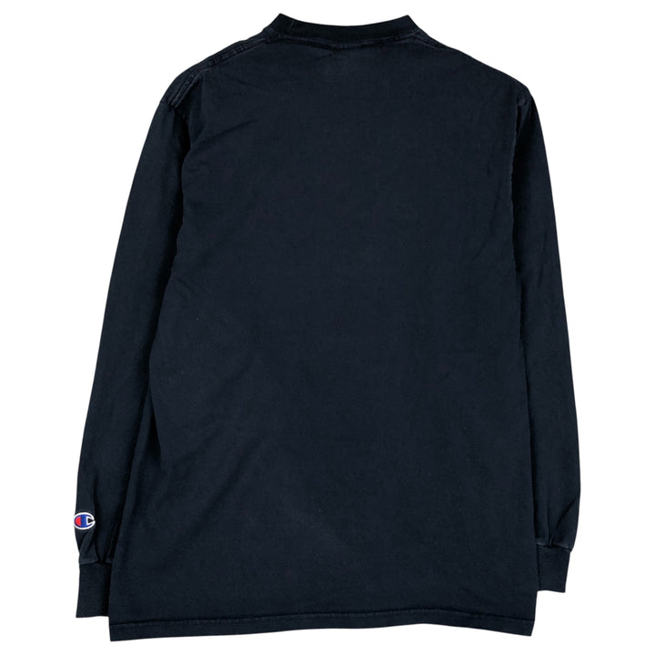 Champion Authentic Athletic Apparel College Long Sleeve T-Shirt, Men's Size Medium cotton navy blue type Vintage Second Hand