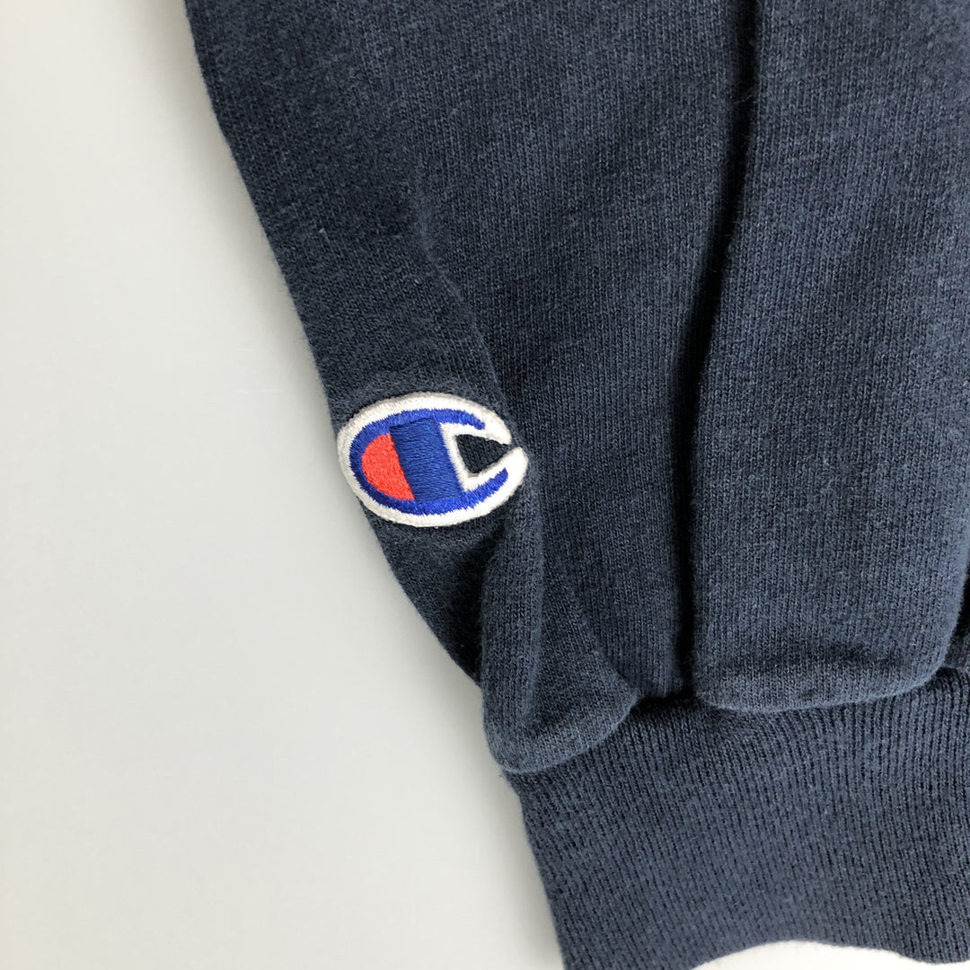 Champion Authentic Athletic Apparel College Long Sleeve T-Shirt, Men's Size Medium cotton navy blue type Vintage Second Hand