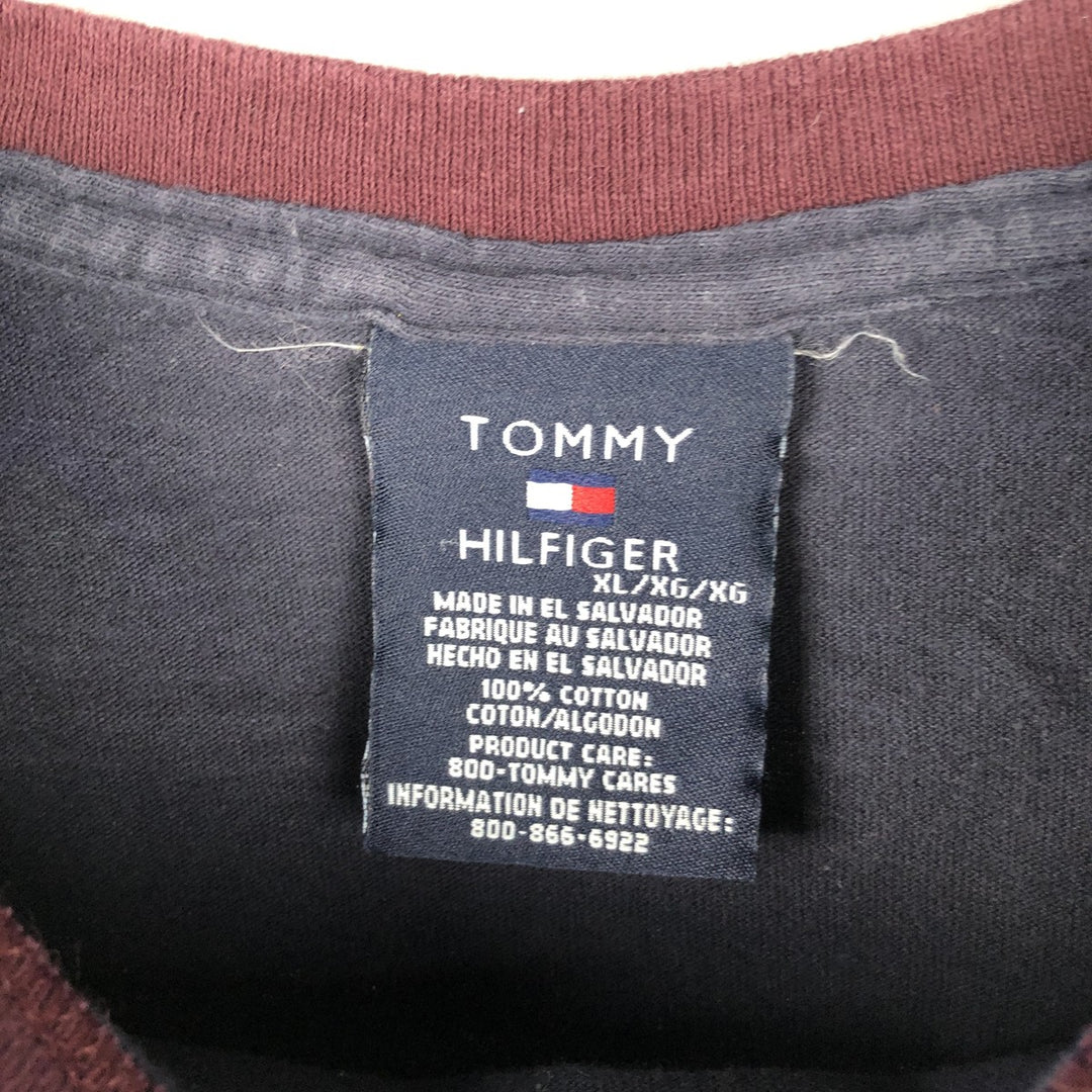 Tommy Hilfiger long-sleeved T-shirt, men's size XL cotton navy blue type Vintage Second Hand