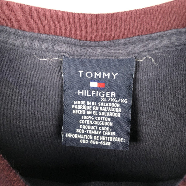Tommy Hilfiger long-sleeved T-shirt, men's size XL cotton navy blue type Vintage Second Hand