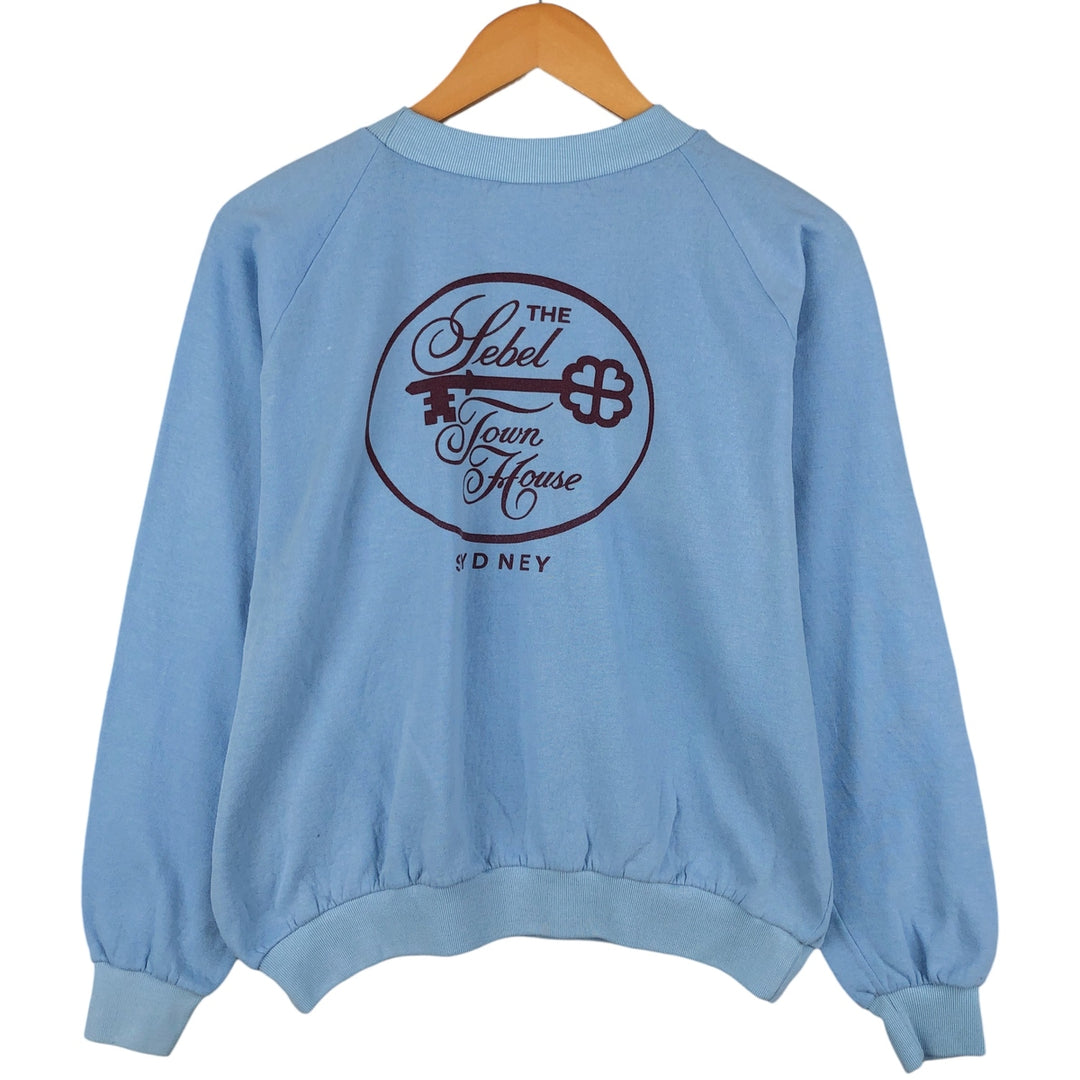 Vintage printed sweatshirt, men's M size polyester Blue type light blue Vintage Second Hand
