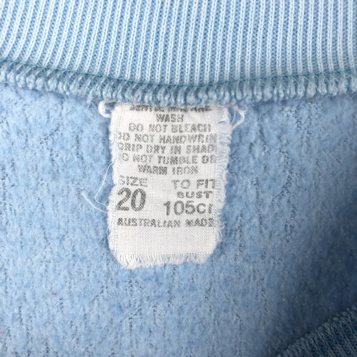 Vintage printed sweatshirt, men's M size polyester Blue type light blue Vintage Second Hand