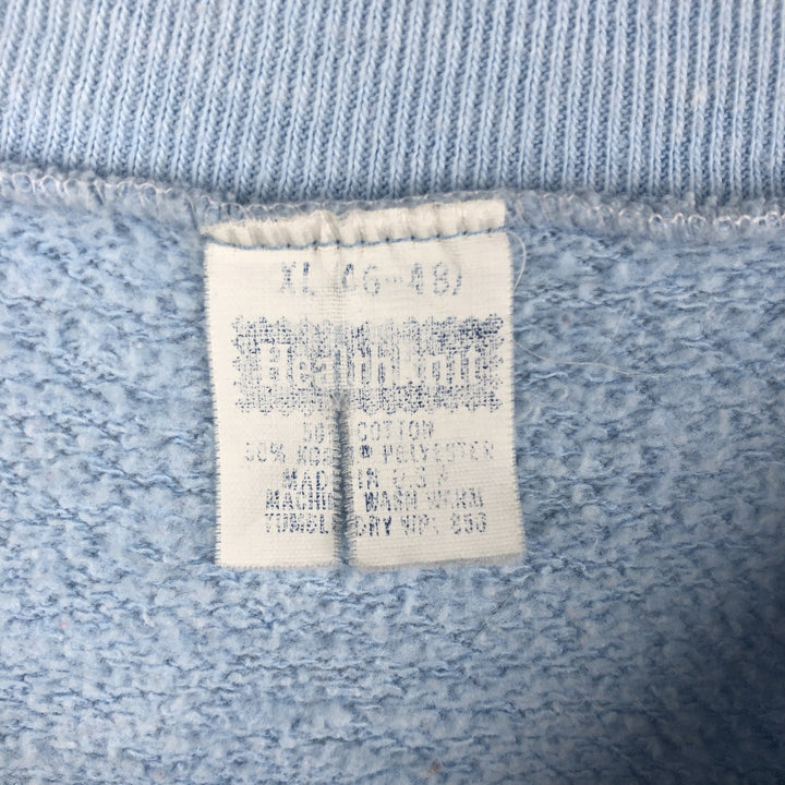 Vintage 1980'S Healthknit printed sweatshirt, made in the USA, men's size XL cotton Blue type light blue Vintage Second Hand