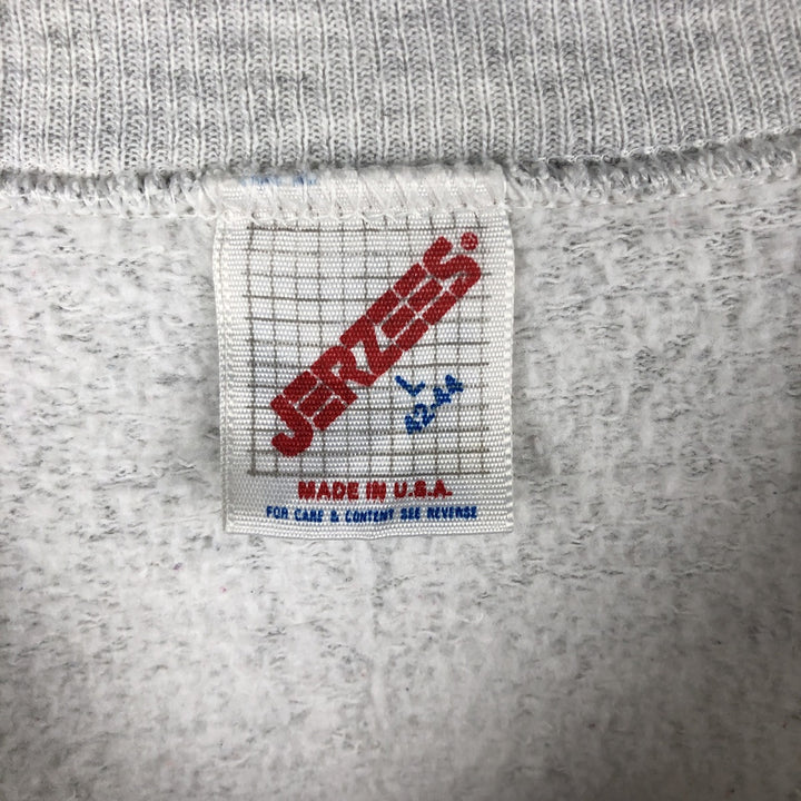Vintage 80s-90'S Jerseys Fire Pattern Print Sweatshirt, Made in USA, Men's Size L cotton gray type Vintage Second Hand