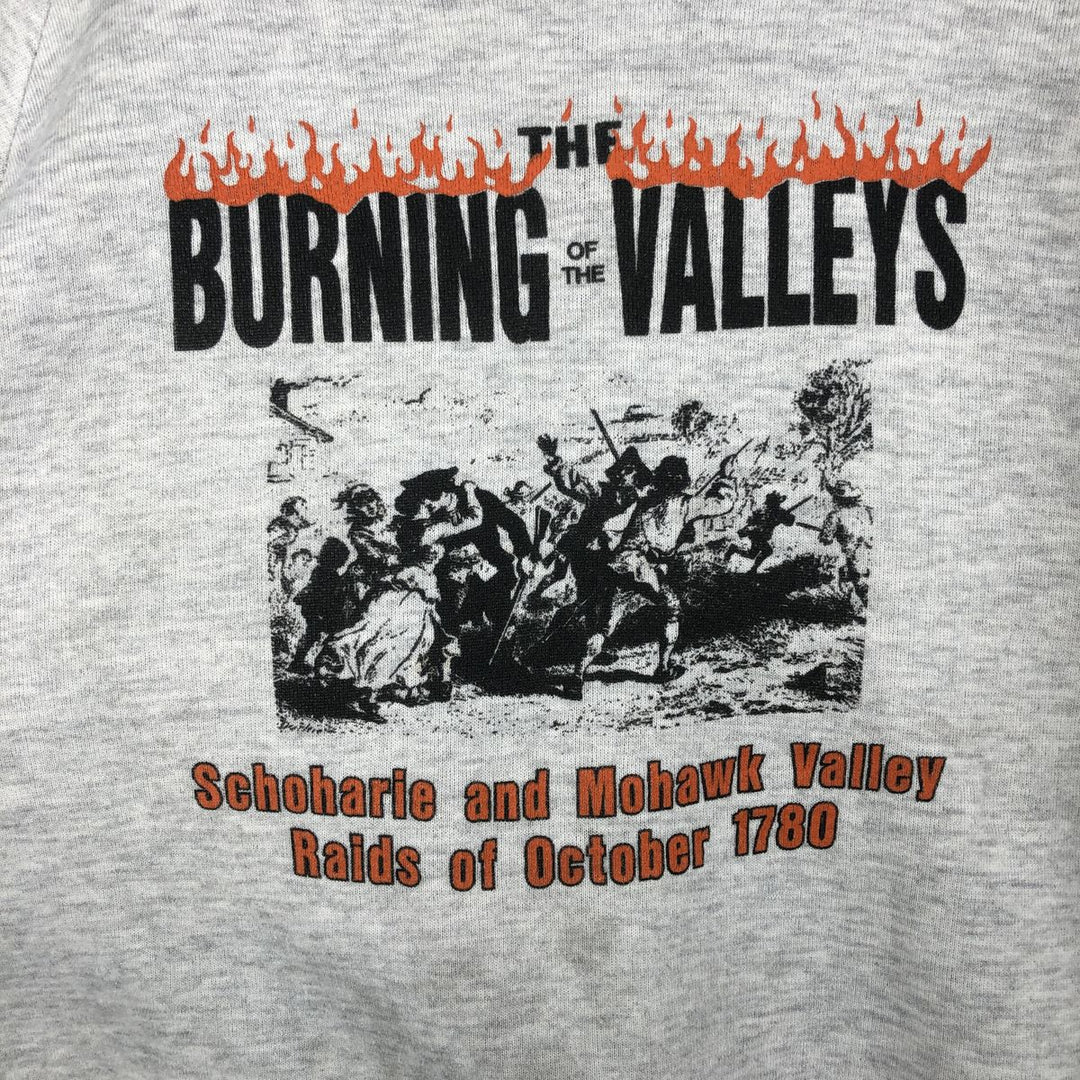 Vintage 80s-90'S Jerseys Fire Pattern Print Sweatshirt, Made in USA, Men's Size L cotton gray type Vintage Second Hand