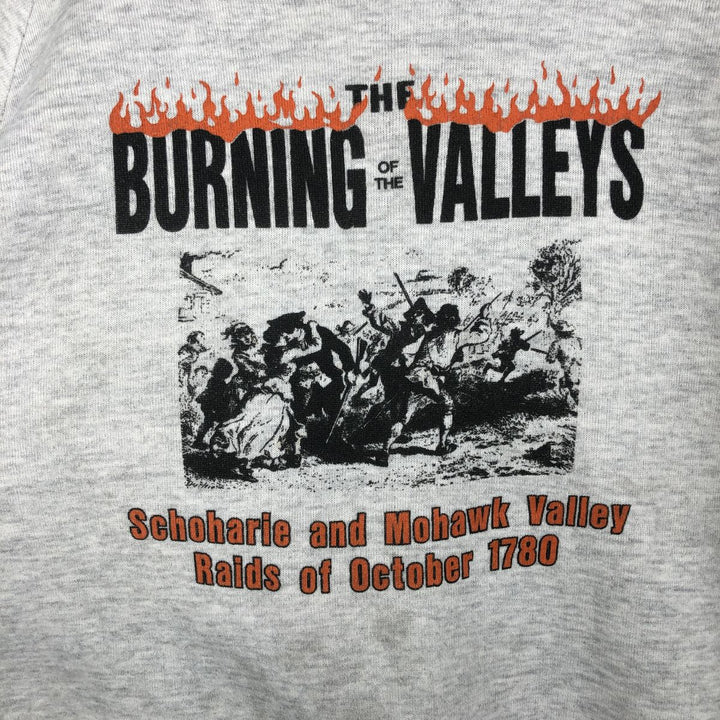 Vintage 80s-90'S Jerseys Fire Pattern Print Sweatshirt, Made in USA, Men's Size L cotton gray type Vintage Second Hand