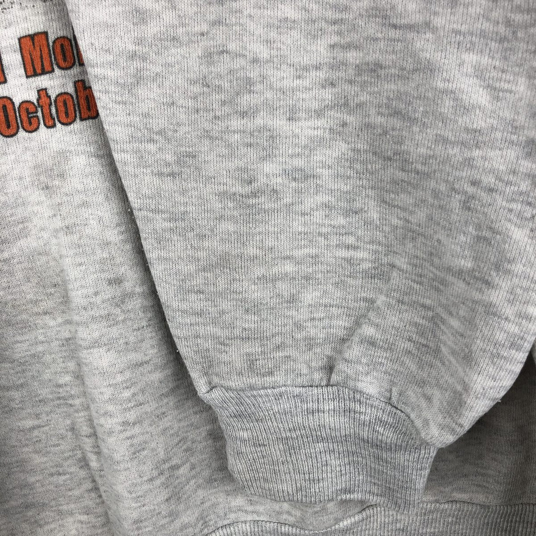 Vintage 80s-90'S Jerseys Fire Pattern Print Sweatshirt, Made in USA, Men's Size L cotton gray type Vintage Second Hand
