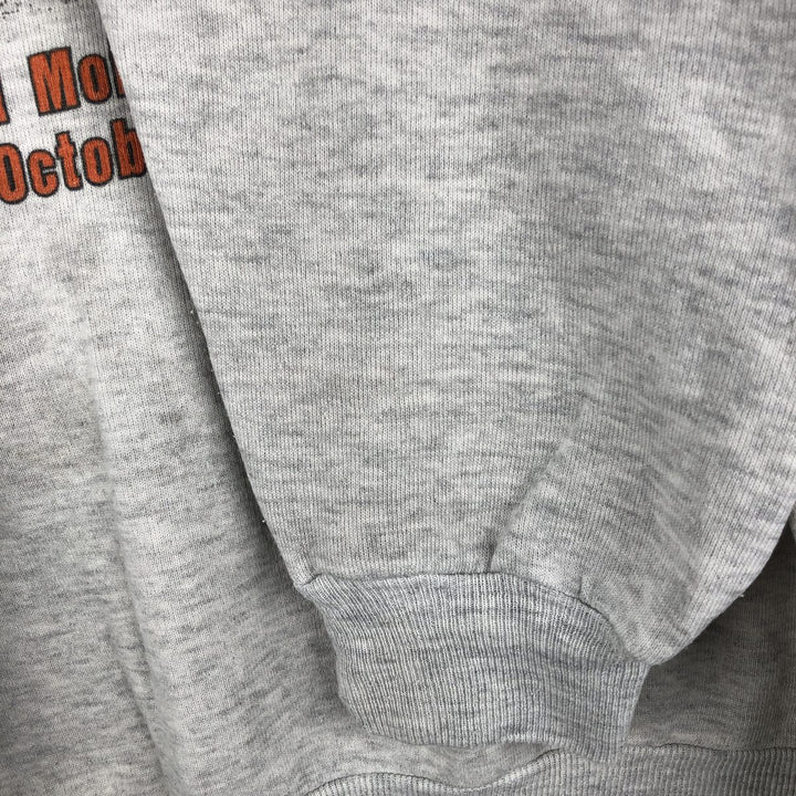Vintage 80s-90'S Jerseys Fire Pattern Print Sweatshirt, Made in USA, Men's Size L cotton gray type Vintage Second Hand