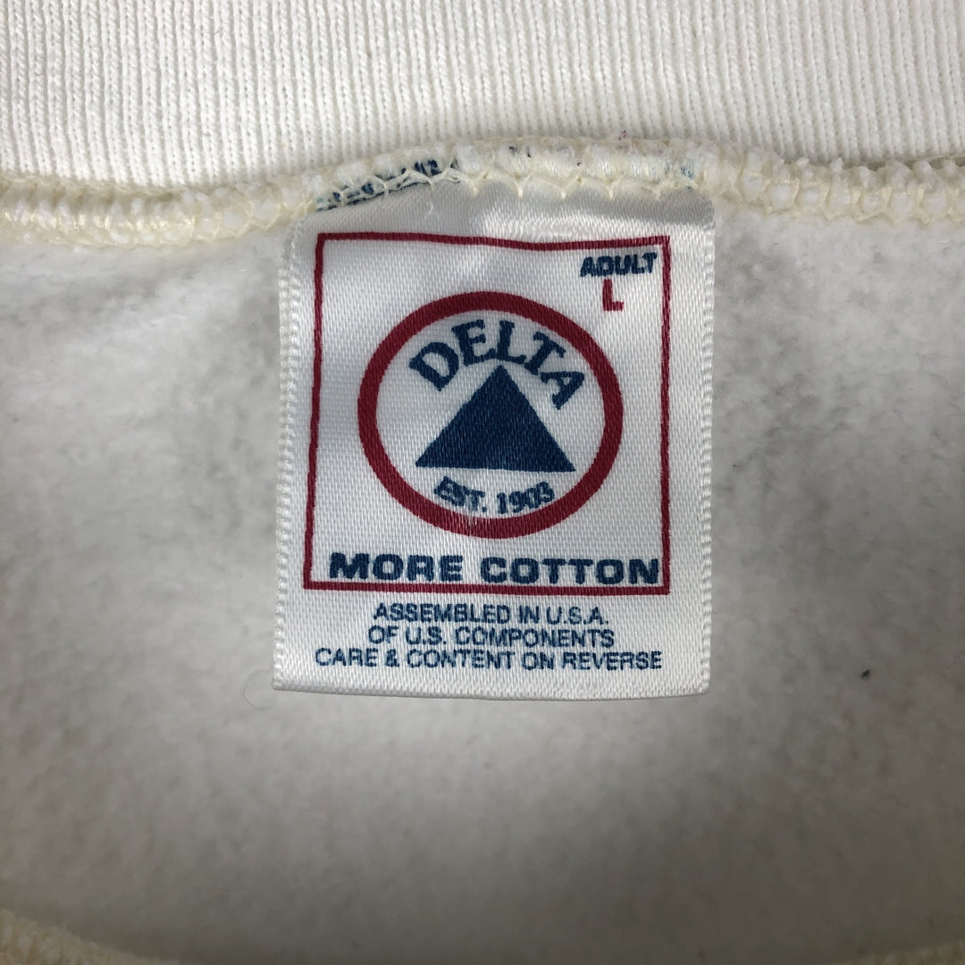 Vintage 90'S Delta DELTA printed sweatshirt, made in the USA, size L, men's cotton white type Vintage Second Hand