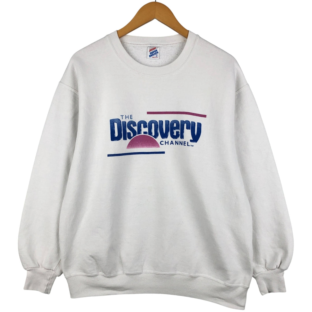 Vintage 90'S Jerzees Advertising Sweatshirt, Made in USA, Men's XXL polyester white type Vintage Second Hand