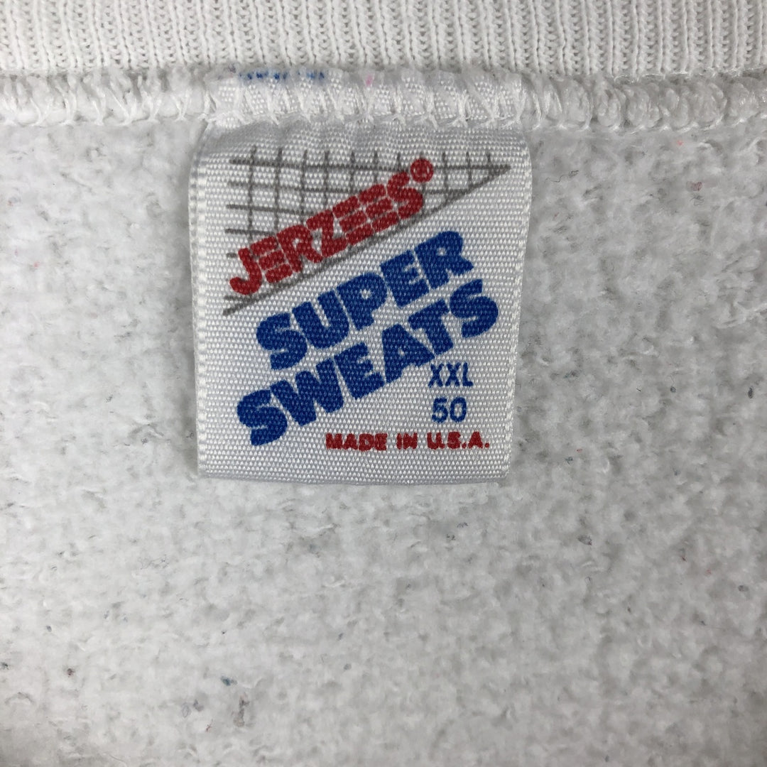 Vintage 90'S Jerzees Advertising Sweatshirt, Made in USA, Men's XXL polyester white type Vintage Second Hand