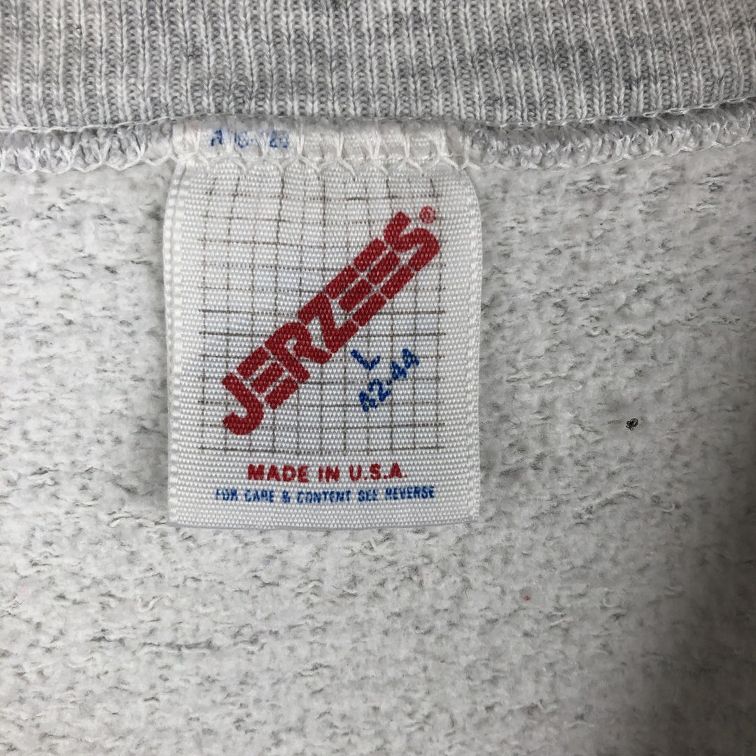 Vintage 80s-90'S Jerzees striped print sweatshirt, made in the USA, size L, men's cotton gray type Vintage Second Hand
