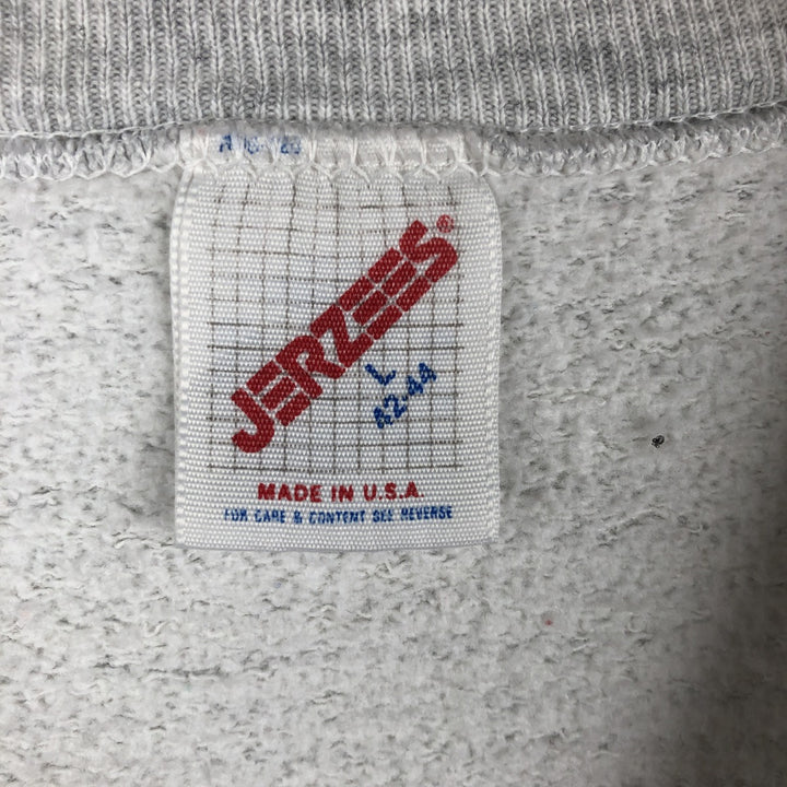 Vintage 80s-90'S Jerzees striped print sweatshirt, made in the USA, size L, men's cotton gray type Vintage Second Hand