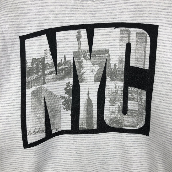 Vintage 80s-90'S Jerzees striped print sweatshirt, made in the USA, size L, men's cotton gray type Vintage Second Hand