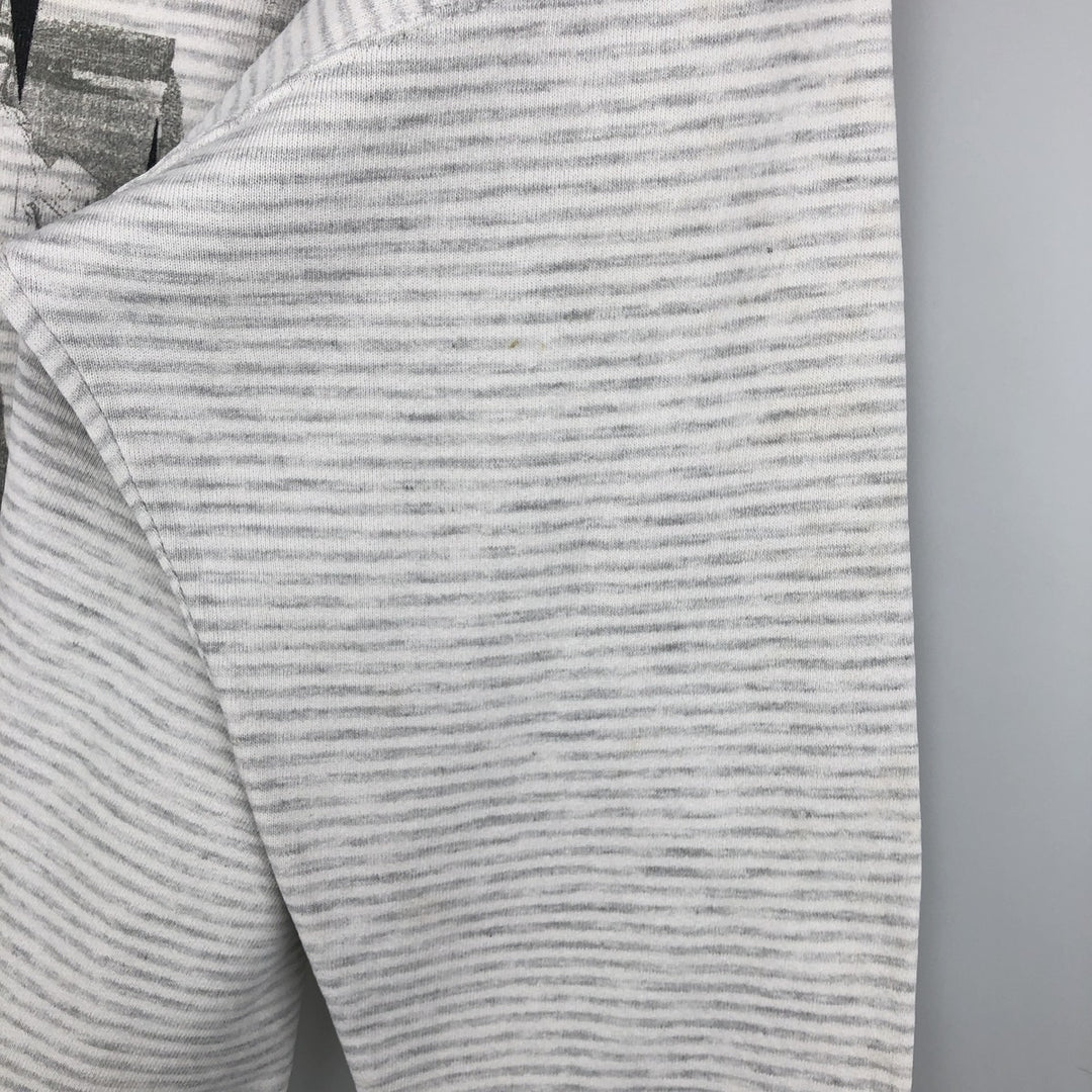 Vintage 80s-90'S Jerzees striped print sweatshirt, made in the USA, size L, men's cotton gray type Vintage Second Hand