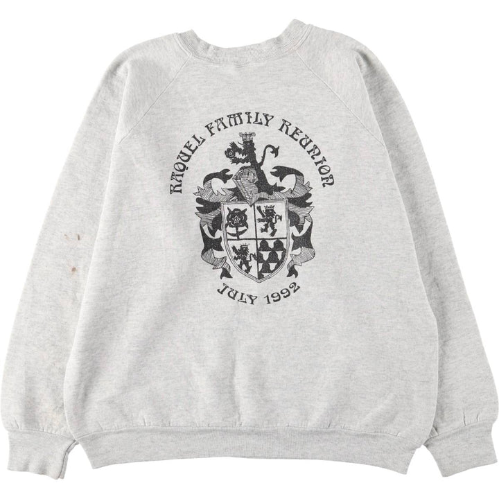 Vintage 90'S Fruit of the Loom back print sweatshirt, made in the USA, size L, men's cotton gray type Vintage Second Hand