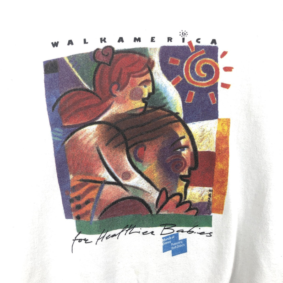 90'S Fruit of the Loom printed sweatshirt, made in the USA, men's size L, vintage cotton gray type Vintage Second Hand