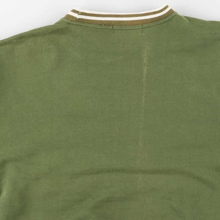 Perry Ellis AMERICA One-Point Logo Sweatshirt, Men's Size M cotton Khaki type Vintage Second Hand